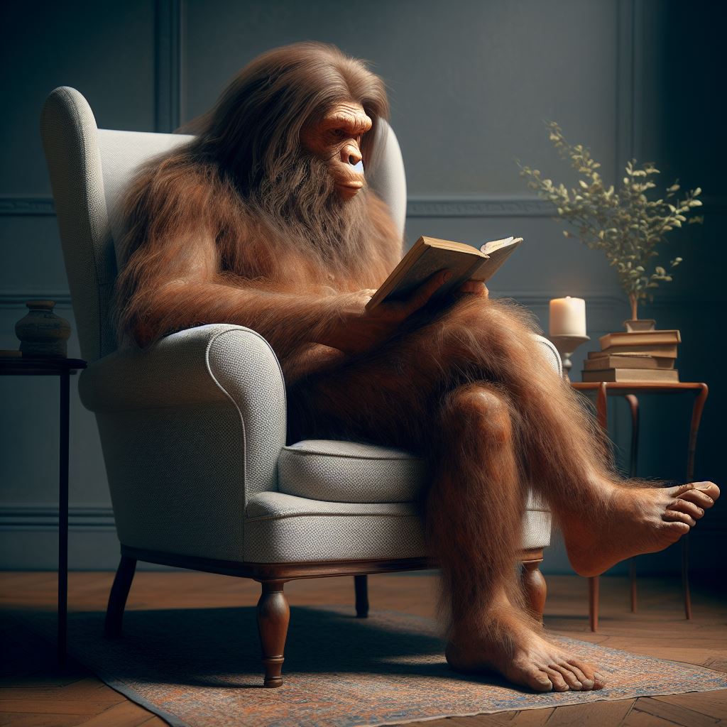 Homo erectus legge un libro