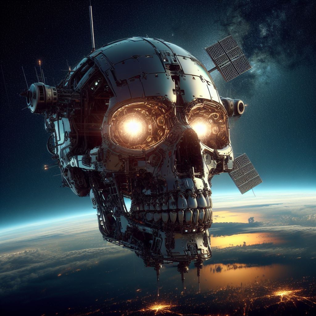 satellite militare a forma di teschio