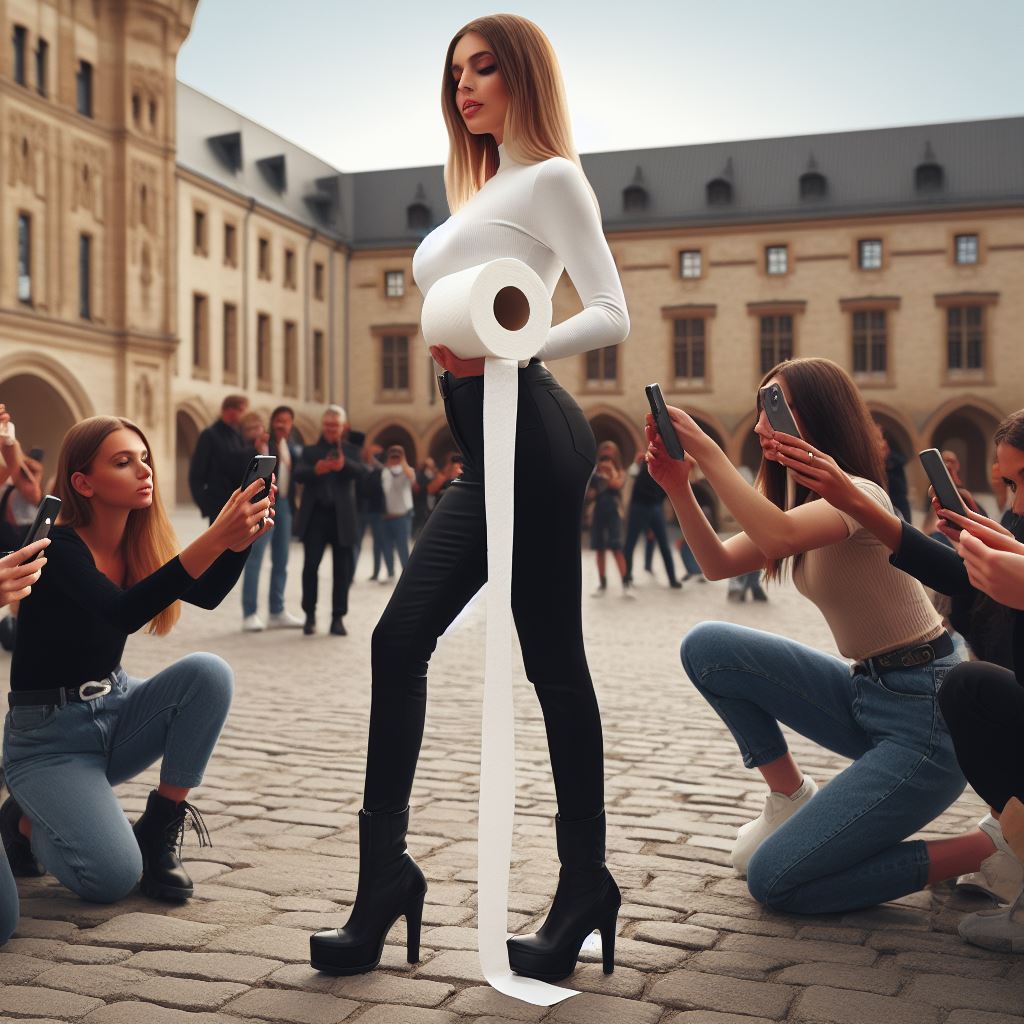influencer con carta igienica