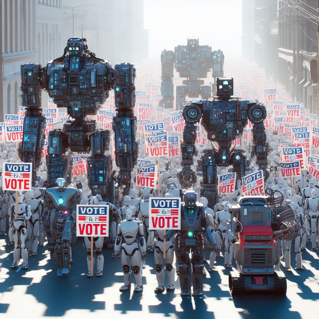 marcia di protesta dei robot