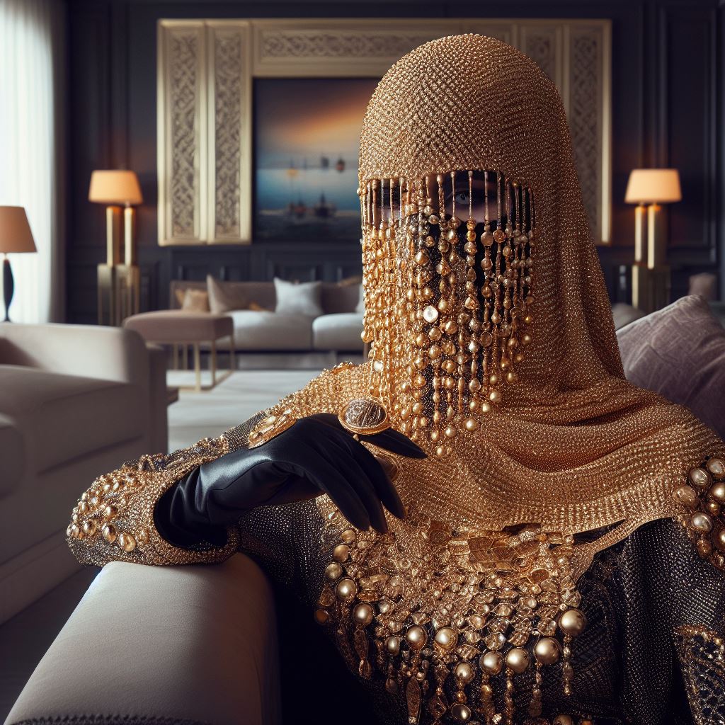 donna con burqa prezioso