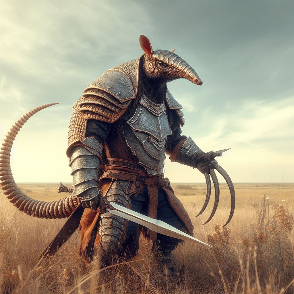 un soldato umanoide corazzato armadillo