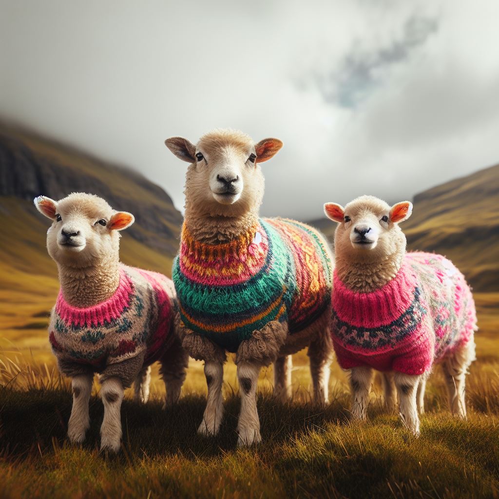 pecore con maglione