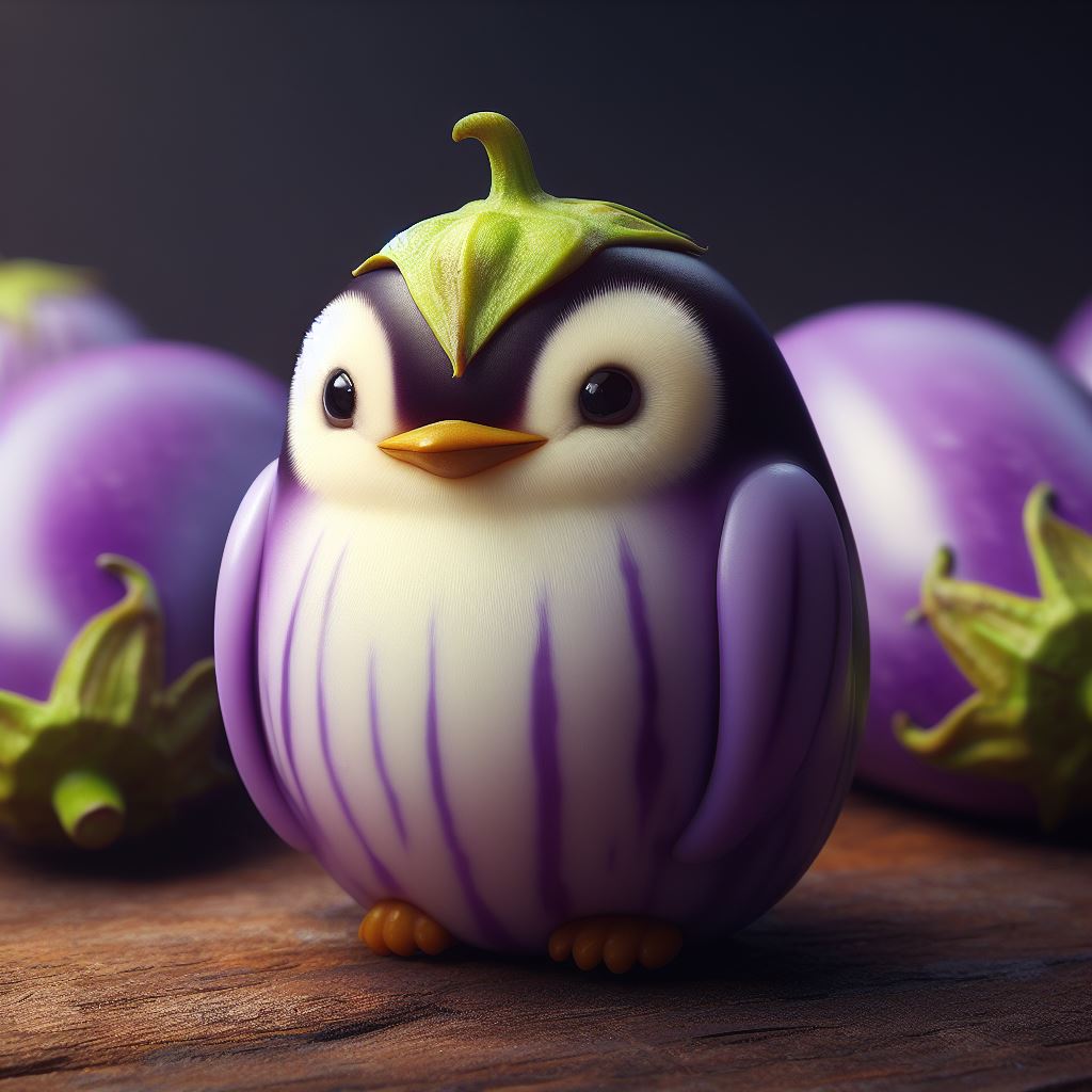 un pinguino melanzana