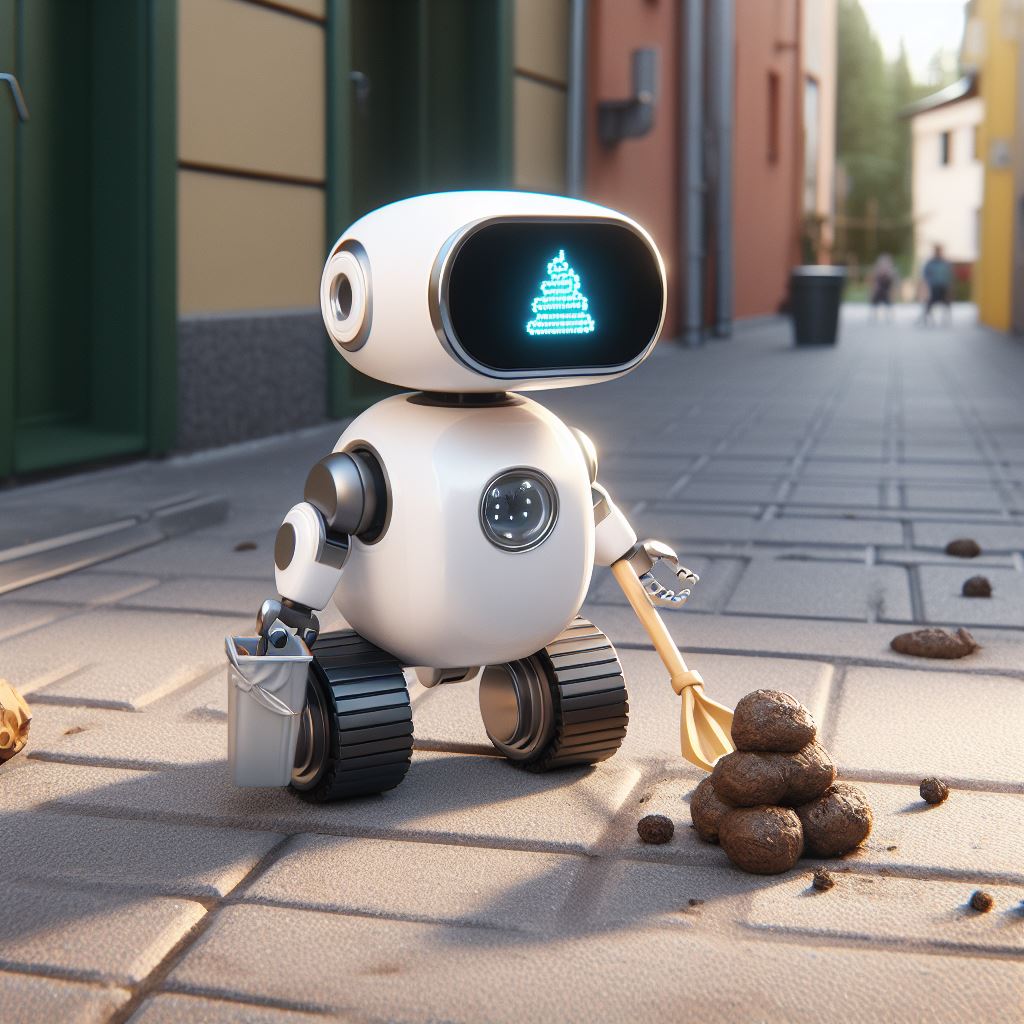 robot che raccoglie cacca