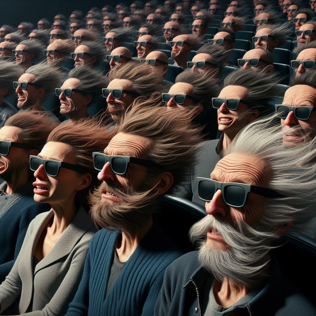 Spettatori in un cinema 6D ultra realistico